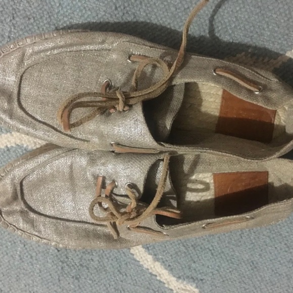 Tory burch metallic espadrille (boating) shoes sz 9 (fits me though & im a 8.5) - Picture 1 of 8